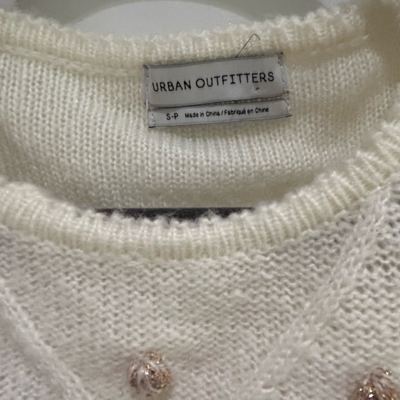 Urban Outfitters | Cream Pom Pom Sweater, Cropped - Picture 6 of 6